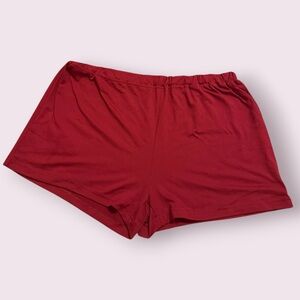 Maternity Pajama Shorts Red Elastic Waist Lounge Sleep Size L